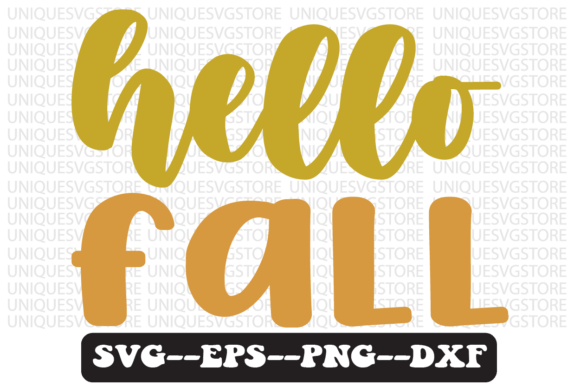 Hello Fall Quote Retro SVG Graphics for Crafts