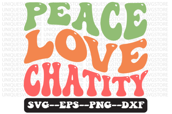 Peace Love Charity Retro SVG Design