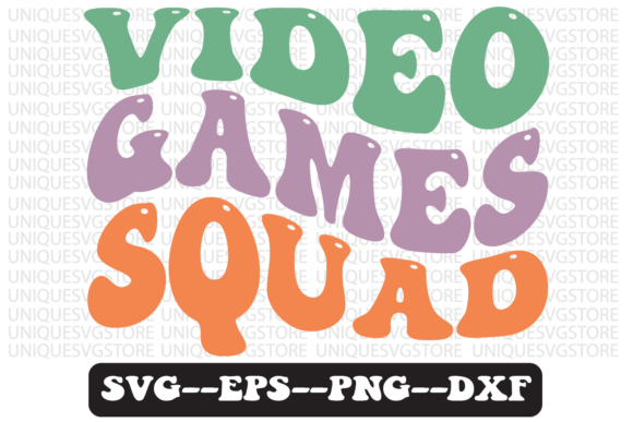 Video Games Squad Retro SVG Graphics for Crafts